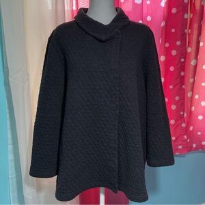 Pure J. Jill Size XL Gray Quilted 2 Snap Collared Jacket with Pockets